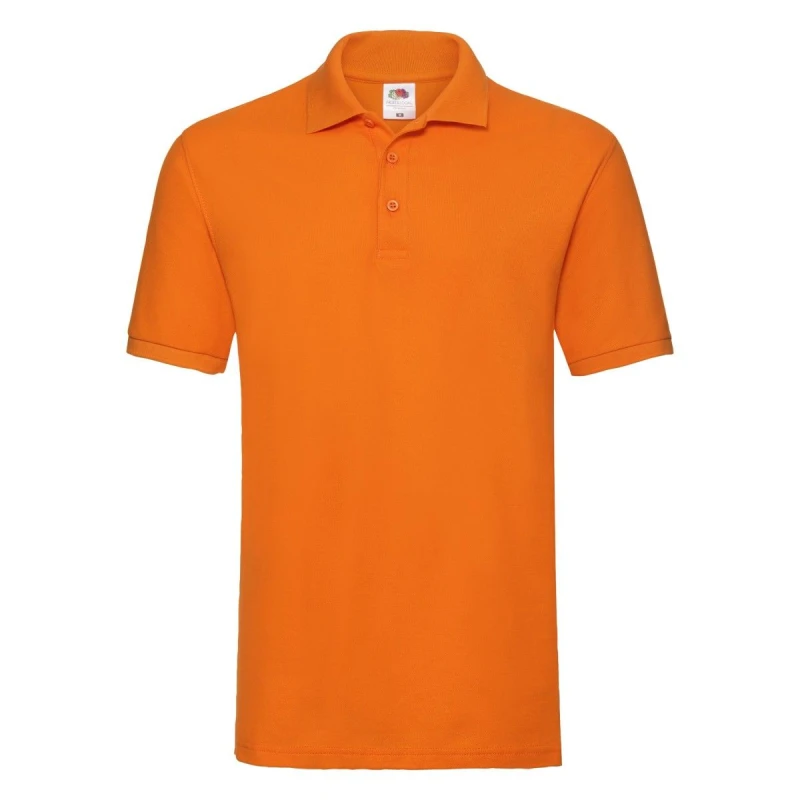 Image of Fruit Of The Loom Fruit of the Loom Men Premium Pique Polo Shirt in Orange Size: Small Orange S Male 5063470860012
