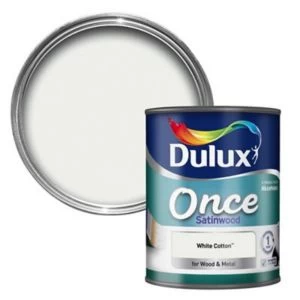 Image of Dulux Once White Cotton Satinwood Paint 30ml
