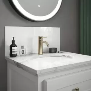 image of Ice White Glass Bathroom Splashback 600mm X 250mm X 4mm