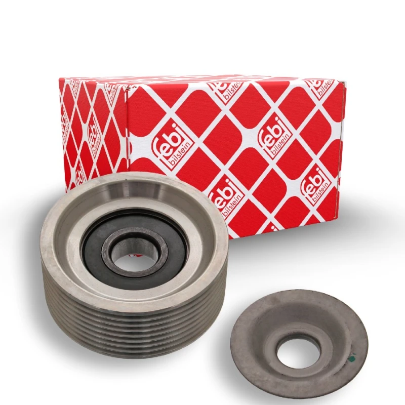 Image of FEBI BILSTEIN 47136 Idler Pulley Metal Deflection/Guide Pulley,v-ribbed belt (312)