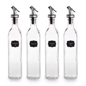 image of Oil and Vinegar Dispenser Bottles - 500ml Pack of 4 M&amp;W