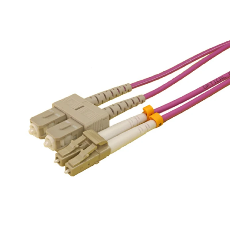 Image of Cablenet 1m OM3 50/125 LC-SC Duplex Violet LSOH Fibre Patch Lead