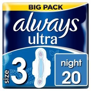 image of Always Ultra Night Duo Pack Sanitary Pad Multipack