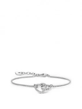 image of Thomas Sabo Sterling Silver Cubic Zirconia Heart Together Forever Link Bracelet