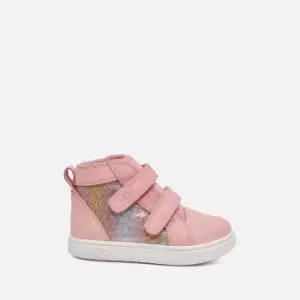 Image of UGG Toddlers RENNON II Velcro High Top Trainers - Metallic Rainbow - UK 10 Kids