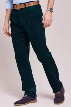 Image of Pleat Front Cord Trousers 27" (68.5cm) inside leg
