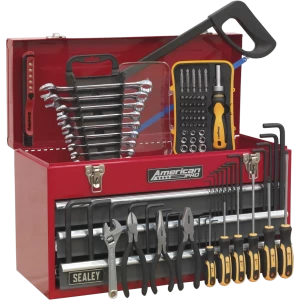 image of Sealey American Pro 3 Drawer Tool Chest + 93 Piece Tool Kit Red / Grey