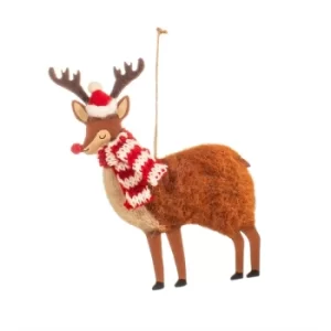 image of Festive Reindeer Hanging Decoration