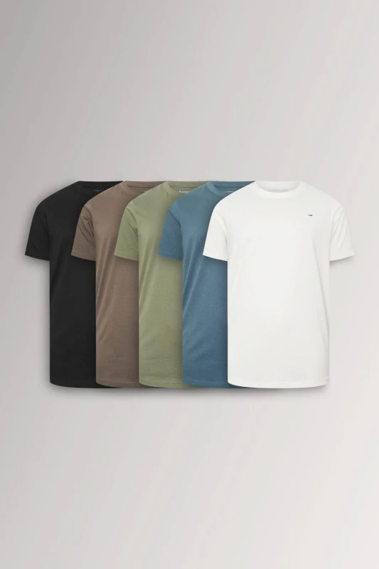 Image of BadRhino BadRhino Men 5 Pack Extra Long T-Shirts Size: 2X-Large Multi Color 2X-Large Male 5063589669360