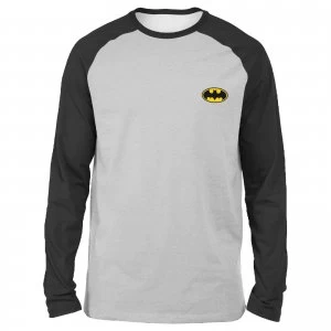 image of DC Batman Unisex Long Sleeved Raglan T-Shirt - Grey/Black - L