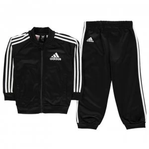 image of adidas 3 Stripe Poly Tracksuit Infant Boys - Black/White