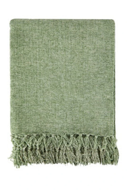 Image of Emma Barclay Darcy Tassel Blanket/throw For Sofa Chair Bed Meadow Green 130X150Cm