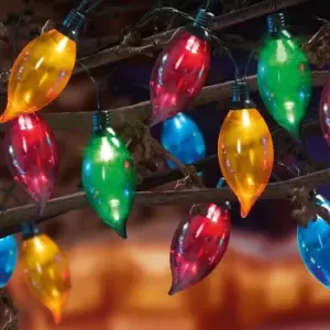 image of Flame Bright 80 Multicolour Flame LED String Lights With Green Cable