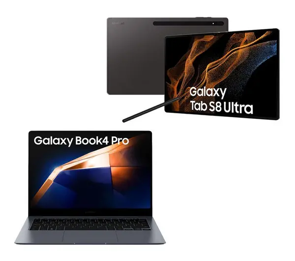 Image of Samsung Galaxy Book4 Pro 14" Laptop - Intel Corea¢ Ultra 7| 512GB SSD| Grey, Silver/Grey