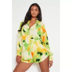 Image of I Saw It First Yellow Printed Floaty Shorts - Yellow