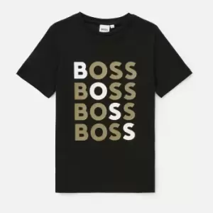 Image of Hugo Boss Boys' Logo Short Sleeve T-Shirt - Black - 10 Years