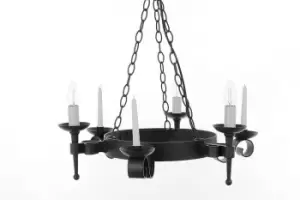 Image of Refectory 3 Light Matt Black Ceiling Pendant Light