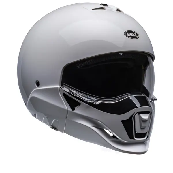 Image of Bell Broozer Duplet Solid Gloss White Modular Helmet Size L