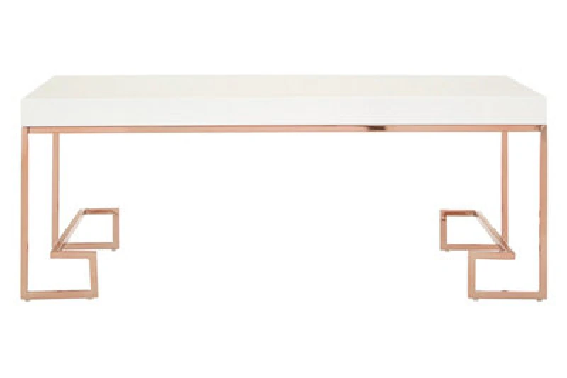 Image of Premier Housewares Contemporary Rose Gold Angled Legs Coffee Table, Versatile Display Coffee Table, Sturdy Decorative Table Gold