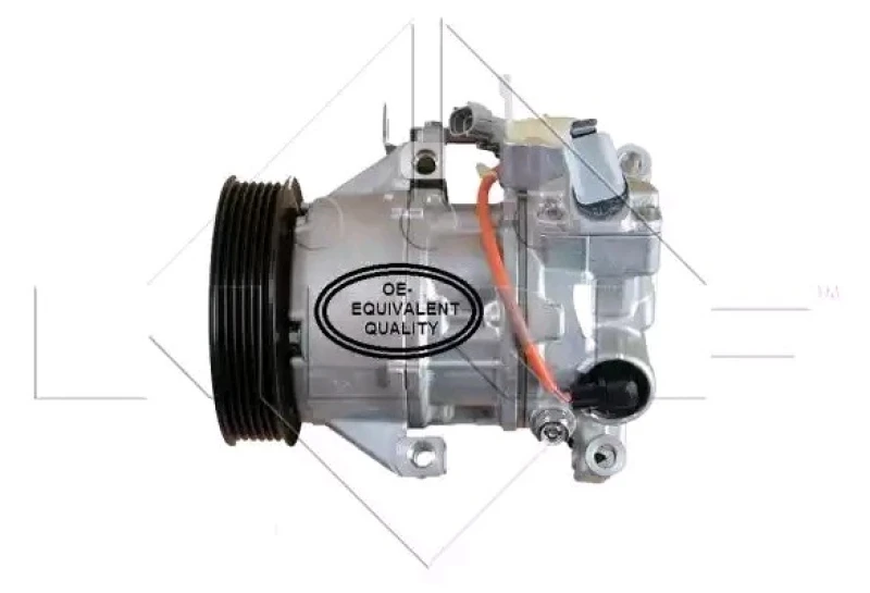 Image of NRF 32614 AC Compressor EASY FIT PAG 46, with PAG compressor oil, with gaskets/seals Compressor,air conditioning (447)
