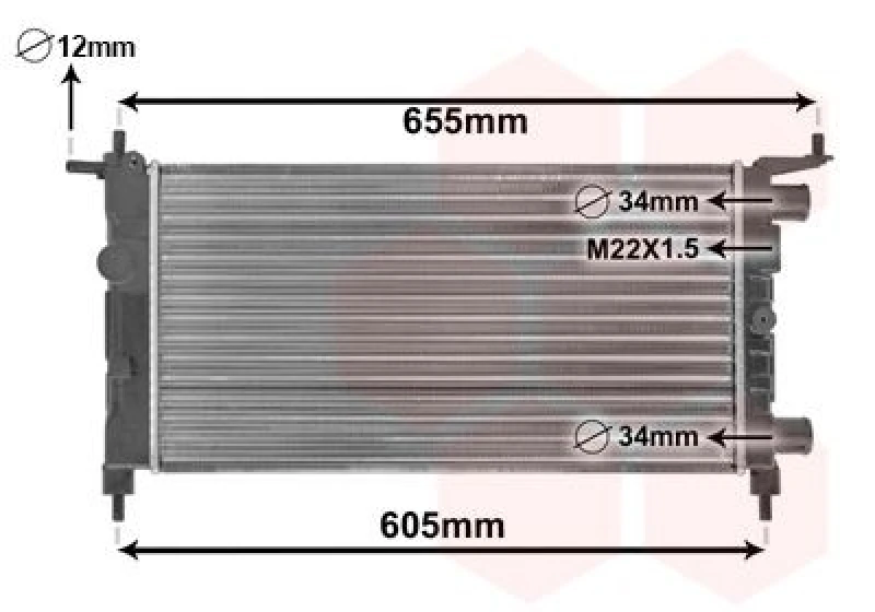 Image of VAN WEZEL 37002261 Engine radiator Aluminium, Mechanically jointed cooling fins Radiator,engine cooling (470)