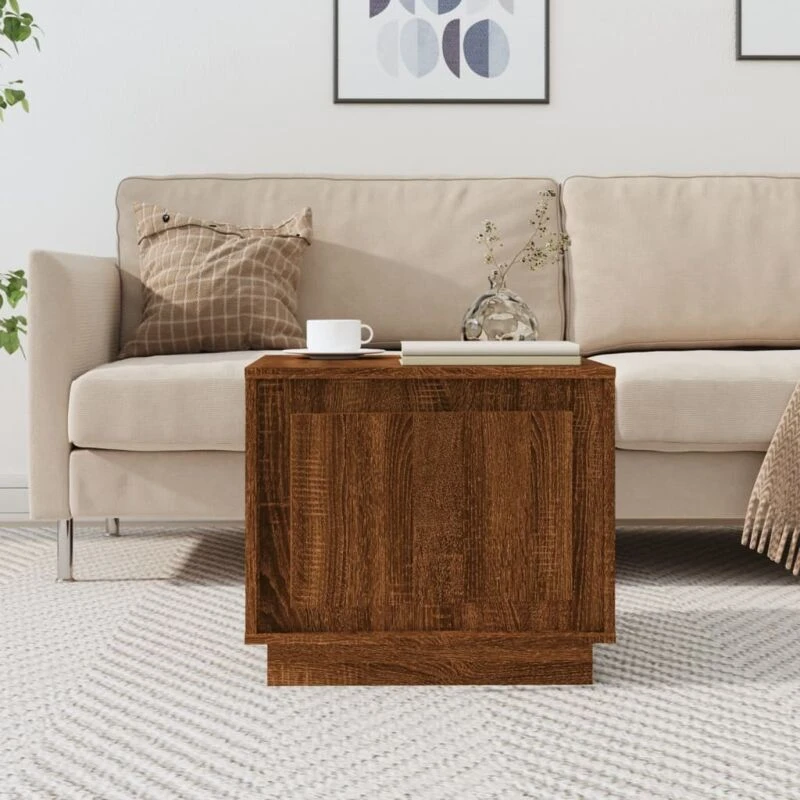 Image of VIDAXL Coffee Table Brown Oak 51x50x44cm Engineered Wood Vidaxl 8720845794576