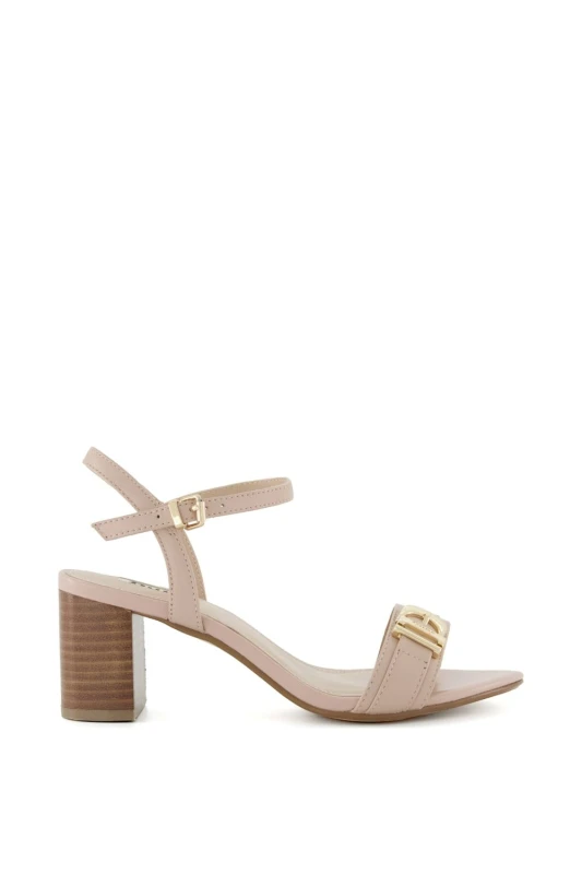 Image of Dune London Womens Wide Fit 'Jessie' Leather Sandals in Natural Size: 3 Natural Female 3