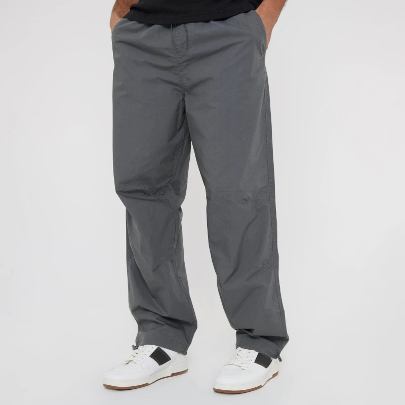 Image of Threadbare 'Skate' Cotton Relaxed Fit Cuffed Trousers Grey