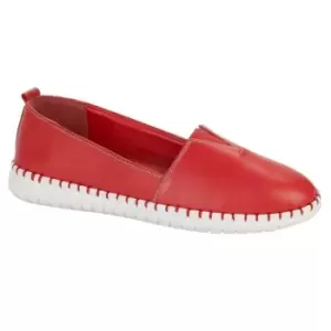 Image of Mod Comfys Womens/Ladies Softie Leather Casual Shoes (5 UK) (Red)