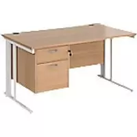 image of Dams International Desk MCM14P2WHB 1,400 x 800 x 725 mm