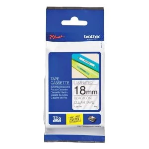 Image of Brother P-touch TZE-141 Black On Clear Label Tape 18mm x 8m