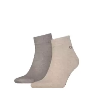 Image of Calvin Klein quarter Socks 2 Pack Mens - Brown
