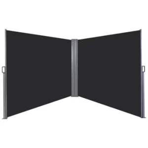 Image of Outsunny 6m x 1.6m Pull-Out Polyester Cloth Patio Side Awning Dark Grey