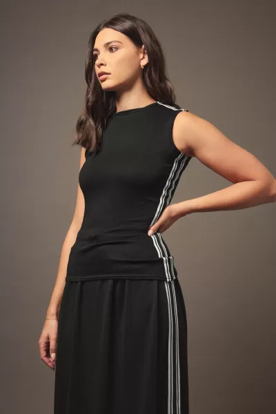 Image of Tall Knitted Side Stripe Vest