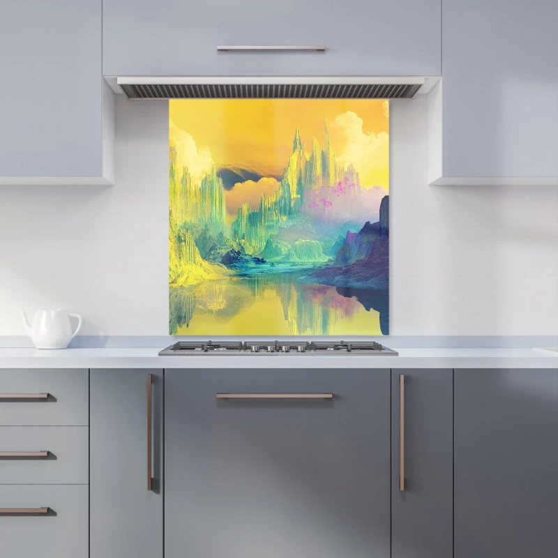 Image of Designer Kitchen Splashbacks Elena Sable: 00047 Kitchen Splashback Size: 600mm x 750mm Multicolor Unisex 600mm x 750mm