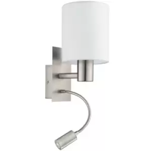 image of Eglo Pasteri Reading Light Satin Nickel