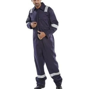 Image of Click Fire Retardant Burgan Boilersuit Anti Static Size 58 Navy Ref