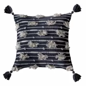 image of Crossland Grove Chevey Cushion Cream Black 450x450mm