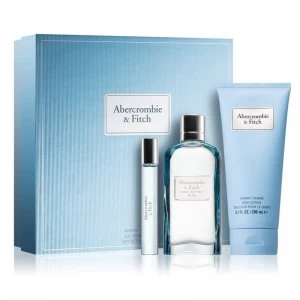 Image of Abercrombie & Fitch First Instinct Blue Gift Set 100ml Eau de Parfum + 15ml Eau de Parfum + 200ml Body Lotion