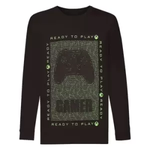 Image of Xbox Girls Ready To Play Long-Sleeved T-Shirt (11-12 Years) (Black)