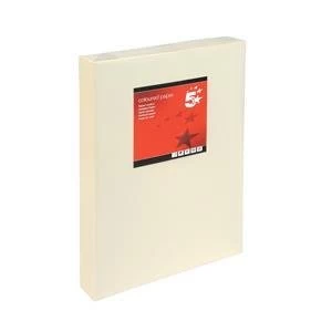 image of 5 Star A3 Coloured Copier Paper Multifunctional Ream wrapped 80gsm Light Cream Pack of 500 Sheets