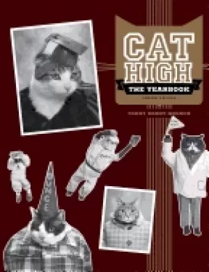 Image of cat high the yearbook