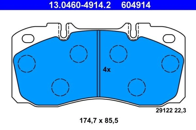 Image of ATE 13.0460-4914.2 Brake pad set excl. wear warning contact Brake Pad Set,disc brake (402)