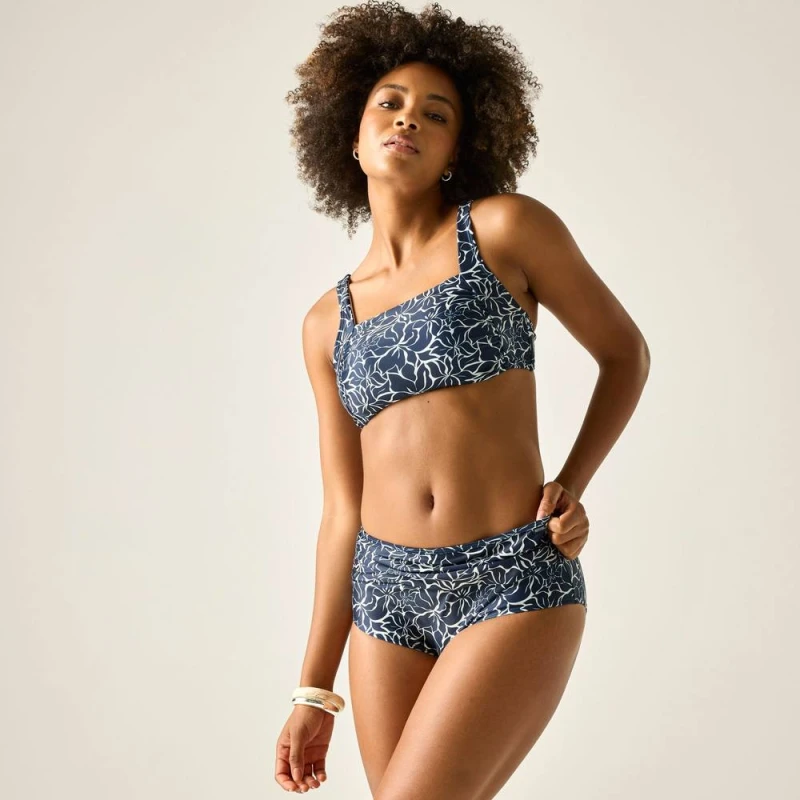 Image of Regatta Womens Loria High Waist Bikini Brief in Dark Blue Size: 12 Dark Blue Female 12