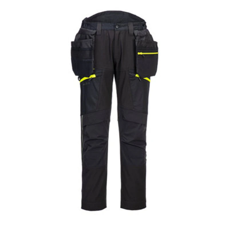 Image of Portwest DX4 Detachable Holster Pocket Softshell Trousers DX450BKR28 Colour: Black