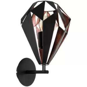 Carlton Wall Light Black, Copper - Eglo