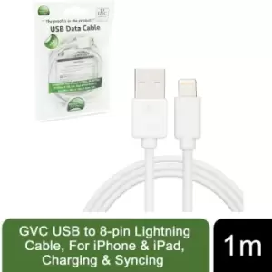 image of Usb to 8-pin Cable, For Phone & Pad, Charging & Syncing - 1m - GVC