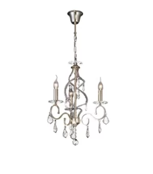 Torino Ceiling Pendant Chandelier 3 Light French Gold, Crystal