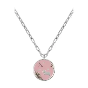 Image of Radley Silver Plated Pink Disc Scene Pendant Necklace