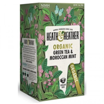 image of Heath & Heather Organic Green Tea & Moroccan Mint - 20 Bags